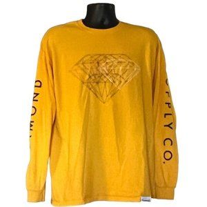 DIAMOND Supply Company men's long sleeve gold t-shirt size XL graphics